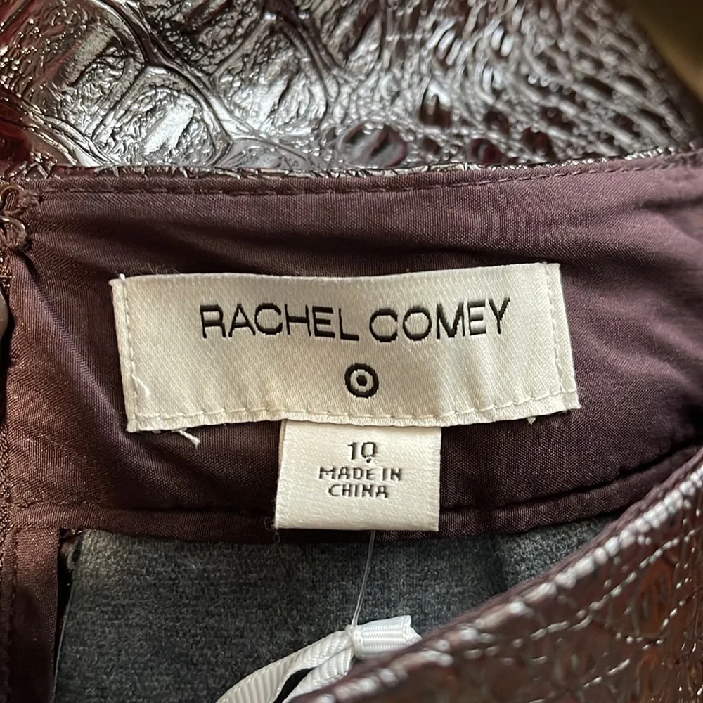 NWT Rachel Comey Women’s Faux Leather Brown Textured Pencil Skirt  10